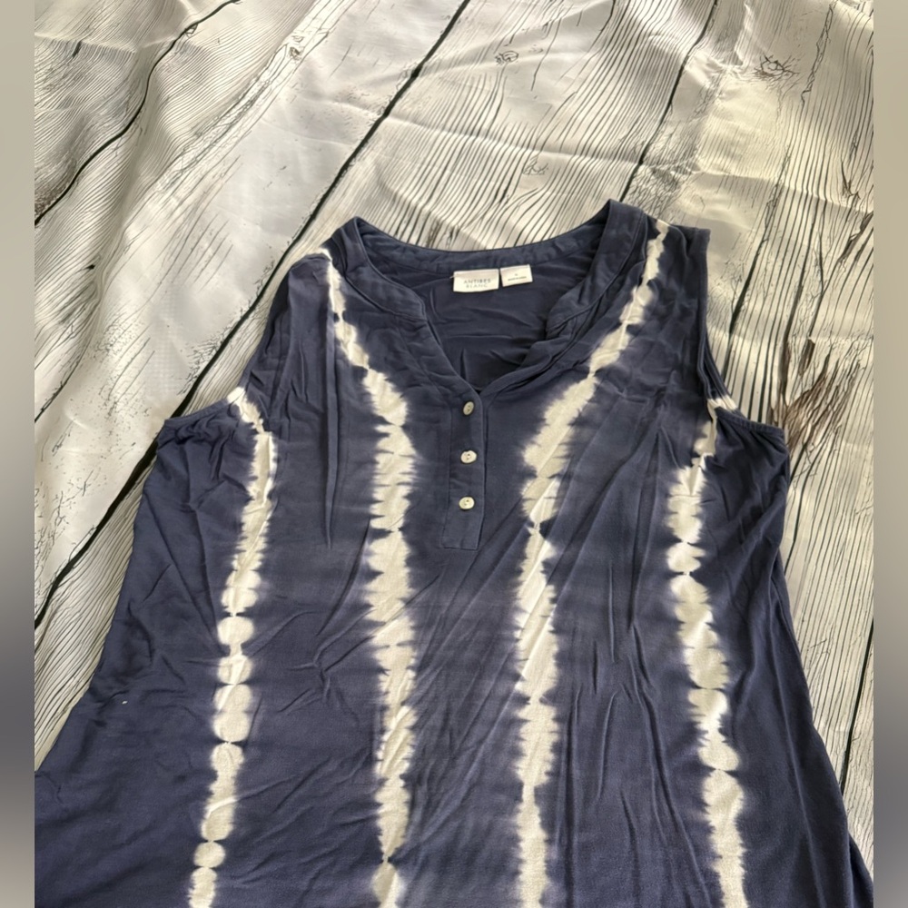 Antibes Blanc Blue Top/Sleeveless/Womens